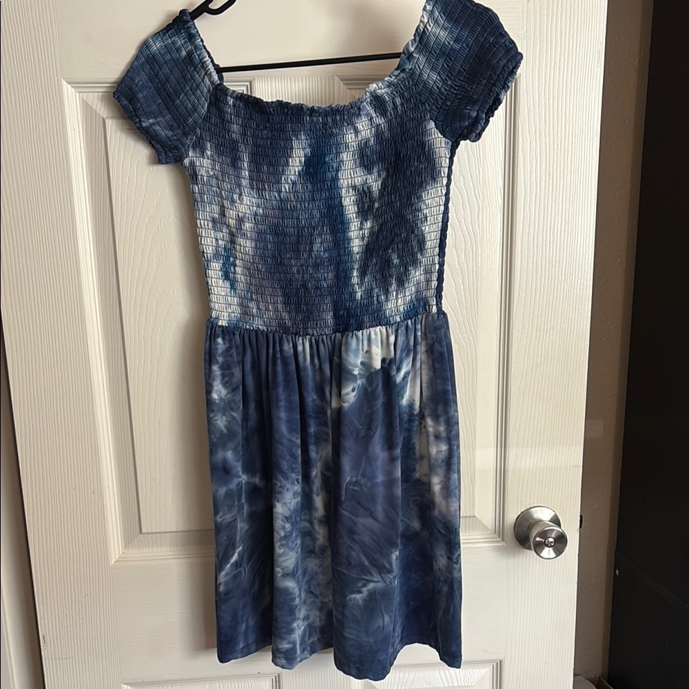 Justify Blue Tie-Dye Casual Dress